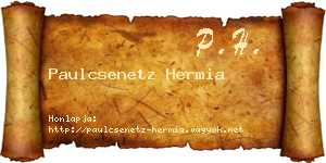 Paulcsenetz Hermia névjegykártya